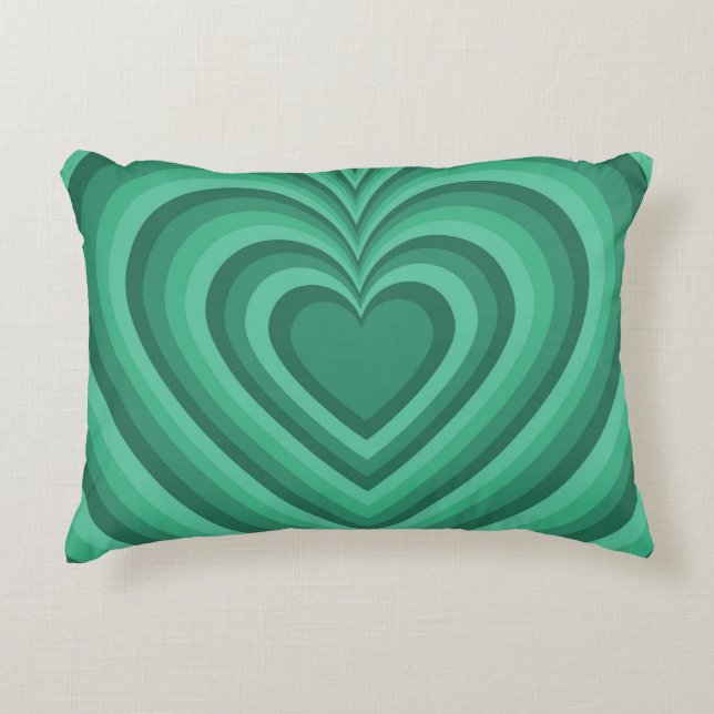 Blue Hypnotic Heart Love Pattern Decorative Cushion (Front)