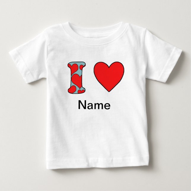 blue i love costomized baby T-Shirt (Front)