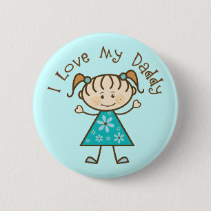 Blue I Love My Daddy Gift 6 Cm Round Badge