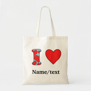Blue I love Tote Bag