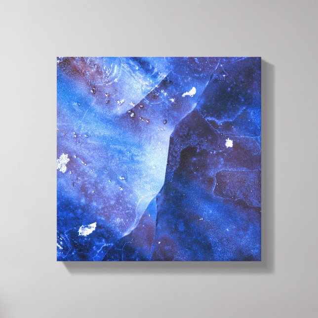 Blue Ice Abstract Art Photograph Canvas Print (Front)