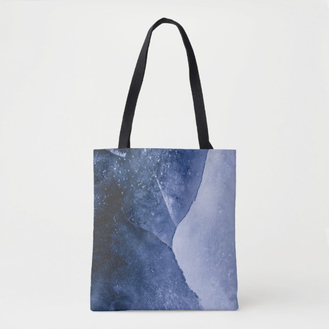 Blue Ice Abstract Art Photograph Tote Bag (Front)