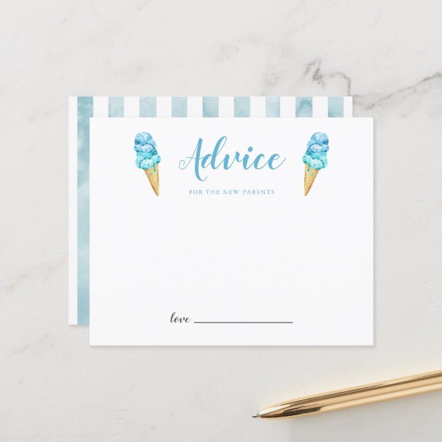 Blue Ice Cream Advice for the New Parents (Front/Back In Situ)