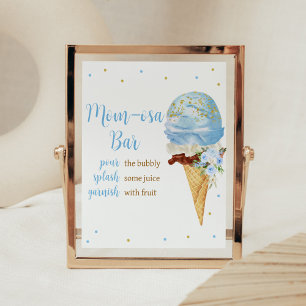 Blue Ice Cream Baby Shower Mom Osa Bar Poster