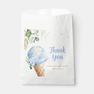 Blue Ice Cream Baby Shower Square Favour Bags