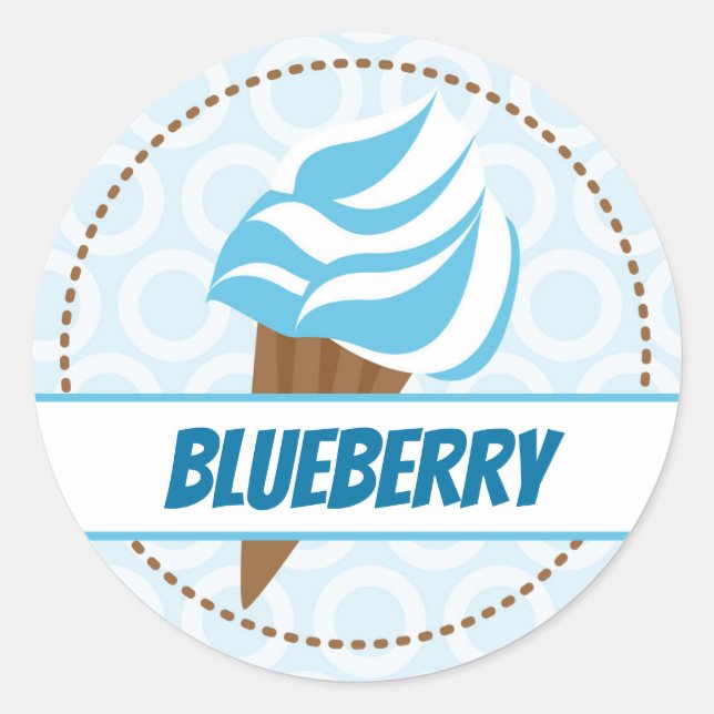 Blue Ice Cream Circle Label (Front)