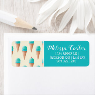 Blue Ice Cream Cone Pattern, Light Yellow
