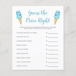 Blue Ice Cream Guess The Price Right Game
