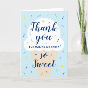 Blue Ice Cream Thank You Card