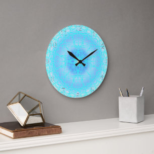 Blue Ice Cross Ball Snowflake Wall Clock