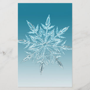 Blue Ice Crystal Stationery