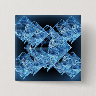 Blue Ice Cubes 15 Cm Square Badge