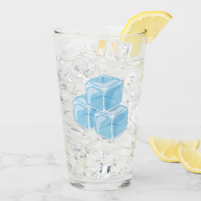 Blue Ice Cubes Drinking Glass (Back Ice)