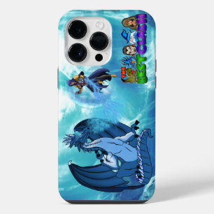 Blue Ice Dragon & Magical Wizard in Dragons Domain iPhone 14 Pro Max Case