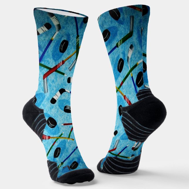 Blue ice Hockey Socks (Angled)