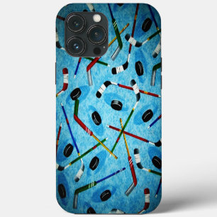 Blue Ice Hockey Theme iPhone 13 Pro Max Case