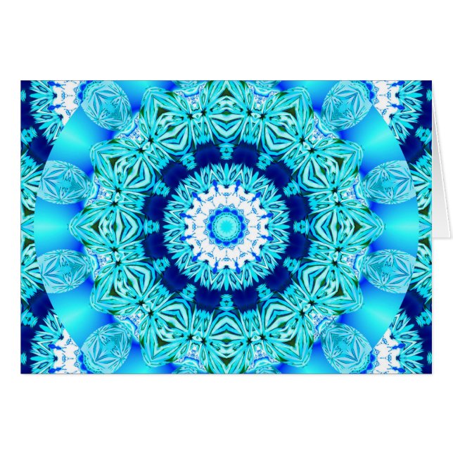 Blue Ice Lace Doily, Abstract Aqua (Front Horizontal)