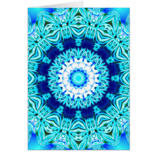 Blue Ice Lace Mandala, Abstract Cyan