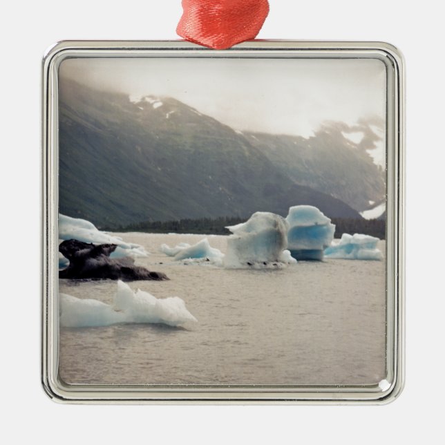 Blue Ice Metal Tree Decoration (Front)