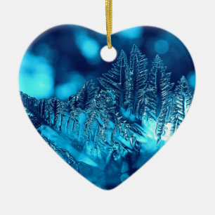 Blue Ice Photograph 2 Ceramic Tree Decoration