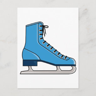 Blue Ice Skate Postcard
