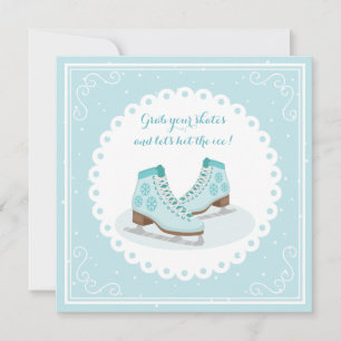 Blue Ice Skates Invitation