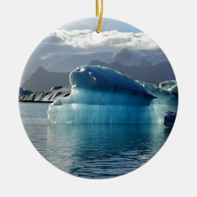 Blue iceberg ceramic tree decoration (Front)