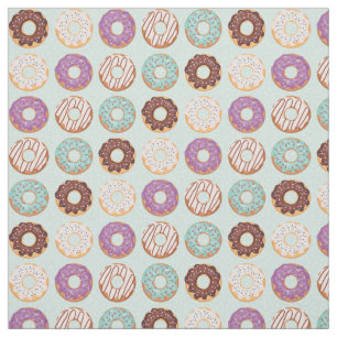 Blue Iced Doughnuts With Sprinkles Pattern Party Fabric
