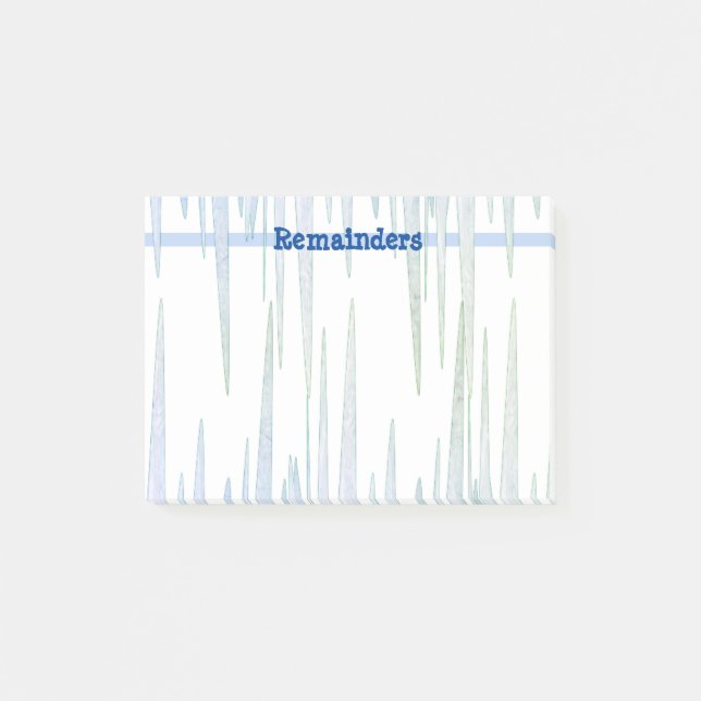 Blue Icicles Remainder Post-It Notes (Front)