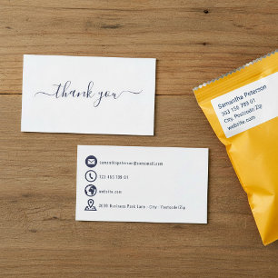 Blue icons thank you enclosure card