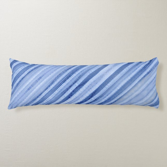 Blue Icy Pale Striped Body Cushion (Front)