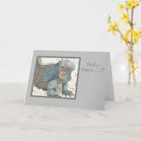 BLUE IGUANA/HEAD TILTED/"PRETTY PLEASE?/GET WELL S