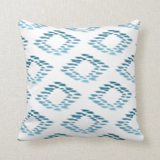 Blue Ikat Pattern Throw Pillow