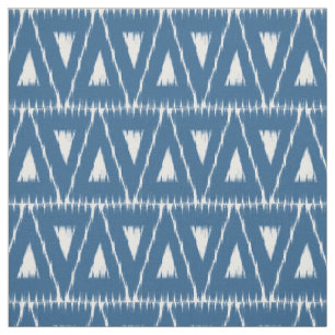 Blue Ikat Triangles pattern fabric