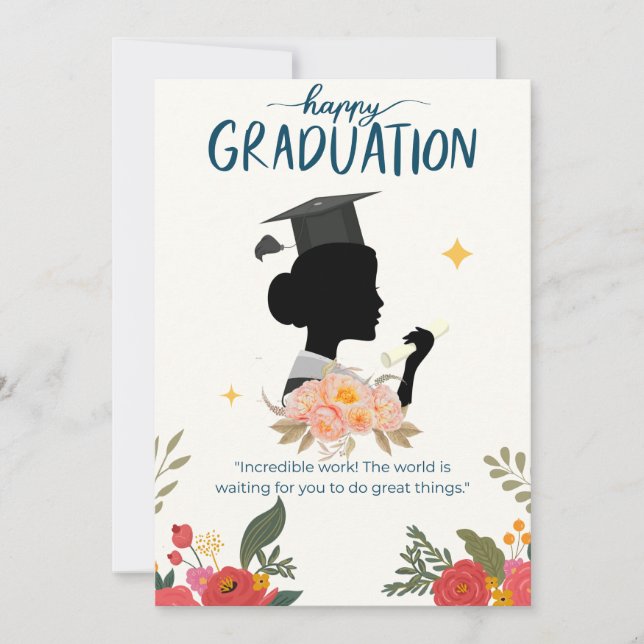Blue Illustrative Happy Graduation card (Front)