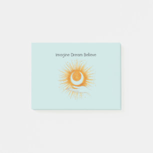 Blue Imagine Dream Believe Gold Orange Sun Hand Post-it Notes