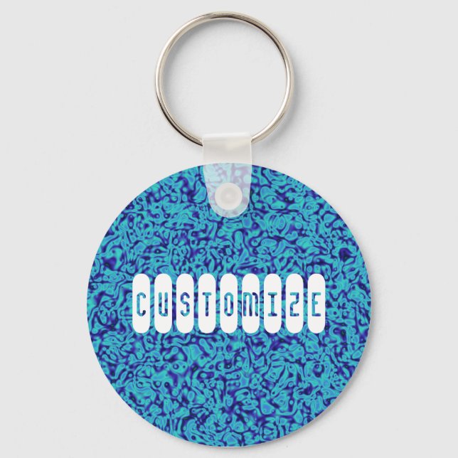 Blue Impressionism - Template Key Ring (Front)