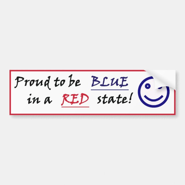 Blue in a Red State Bumper Sticker (Front)