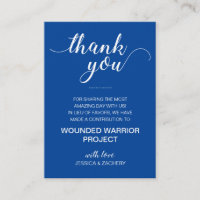 Blue In Lieu Of Favours Charity Donation Wedding