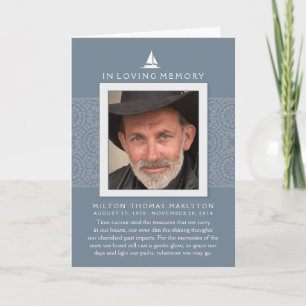 Blue In Loving Memory Photo Sailboat Thank You