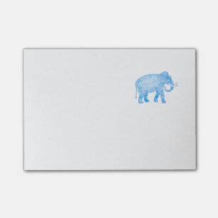Blue Indian Elephant with Fancy Pattern Post-it Notes