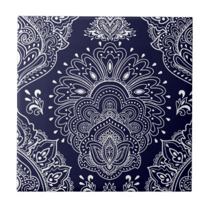 blue Indian ethnic vintage pattern Tile