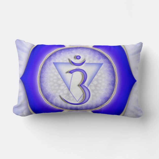 Blue Indigo Brow Third Eye Lumbar Cushion (Front)