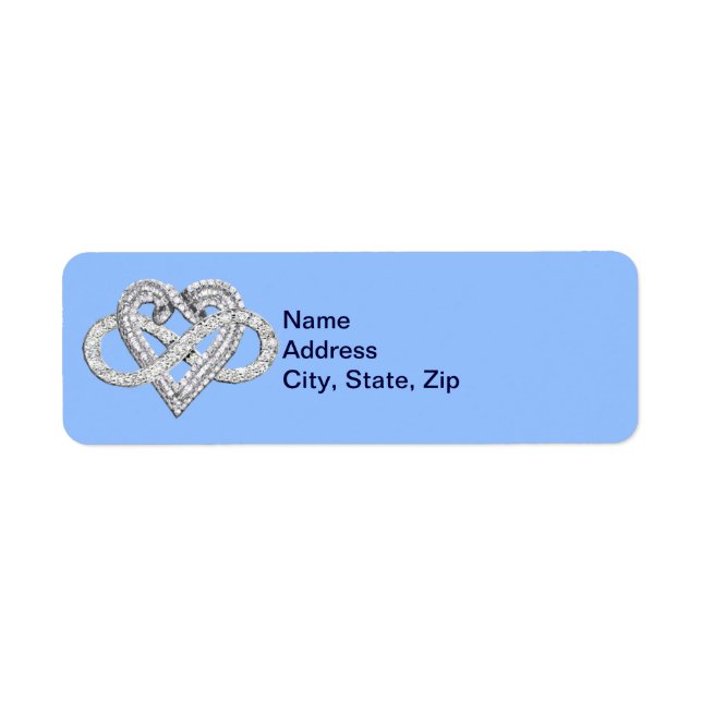 Blue Infinity Heart Address Labels (Front)