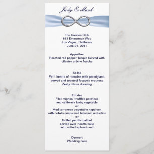 Blue Infinity Wedding Menu Card
