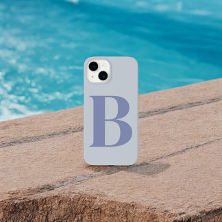 Blue Initial Name Personalised Monogram Design Case-Mate iPhone 14 Case