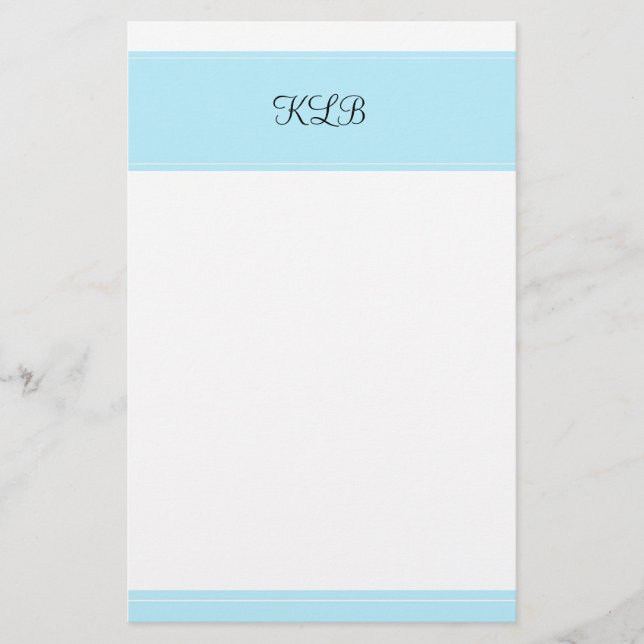 Blue  Initial Stationery (Front)