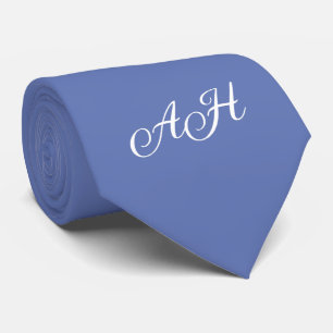 Blue Initials Groomsmen Monogram Monogrammed  Tie