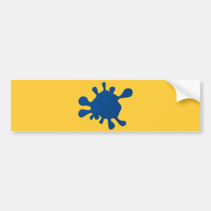 Blue ink blot bumper sticker