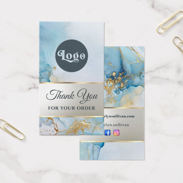 blue ink marble package insert (Office)